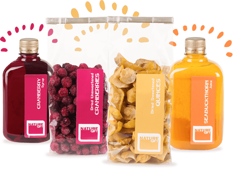Succades, syrups and juices